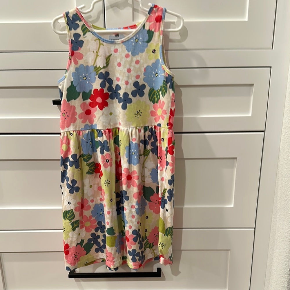 H&M Pink and Yellow Sleeveless Sundress (true size 6)